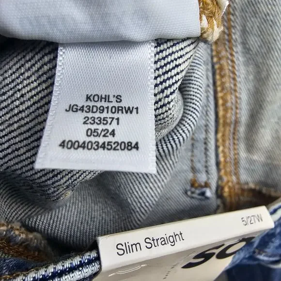 SO High Rise Slim Straight Jeans Medium Wash Women's Size 5 - Picture 9 of 16